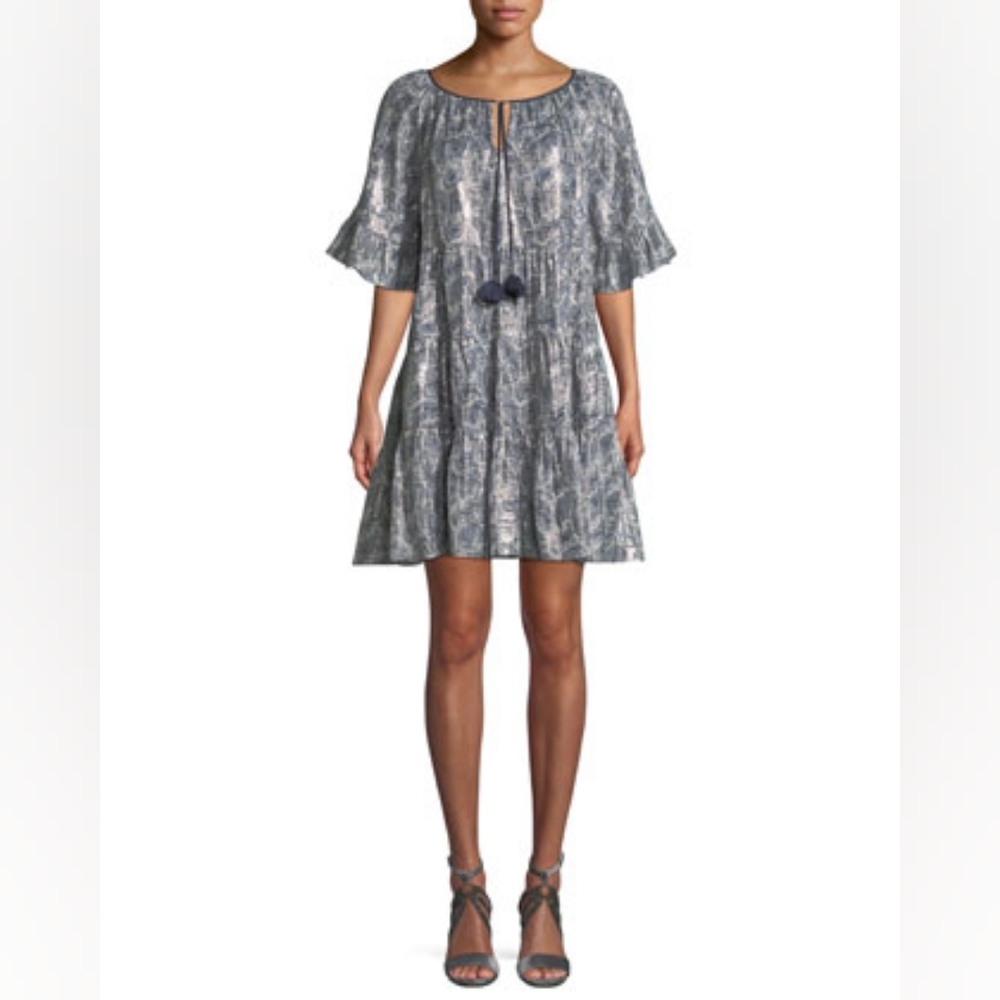 Kobi Halperin Adonia Metallic Print‎ Silk-Blend Dress